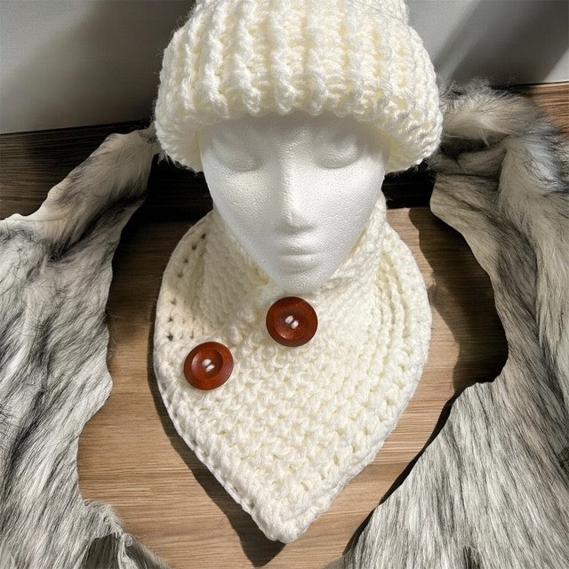 1 set bufanda cuello en V blanco perla